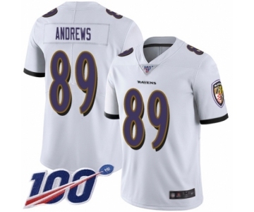 Men's Baltimore Ravens #89 Mark Andrews White Vapor Untouchable Limited Player 100th Season Football Jersey