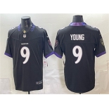 Men's Baltimore Ravens #9 Zion Young Black 2026 F.U.S.E. Vapor Stitched Limited Football Jersey Men's Baltimore Ravens #9 Zion Young Black 2026 F.U.S.E. Vapor Stitched Limited Football Jersey
