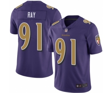 Men's Baltimore Ravens #91 Shane Ray Limited Purple Rush Vapor Untouchable Football Jersey
