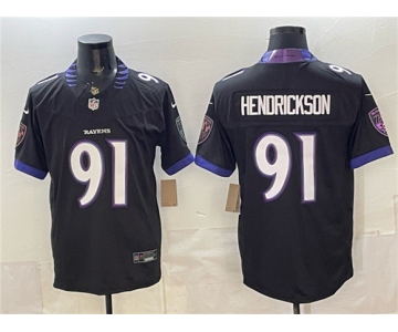 Men's Baltimore Ravens #91 Trey Hendrickson Black 2026 F.U.S.E. Alternate Vapor Stitched Limited Football Stitched Jersey