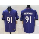 Men's Baltimore Ravens #91 Trey Hendrickson Purple 2026 F.U.S.E. Vapor Limited Football Stitched Jersey Men's Baltimore Ravens #91 Trey Hendrickson Purple 2026 F.U.S.E. Vapor Limited Football Stitched Jersey