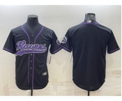 Men's Baltimore Ravens Blank Black With Patch Cool Base Stitched Baseball Jersey