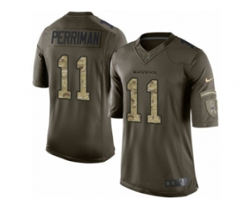 Men's Nike Baltimore Ravens #11 Breshad Perriman Limited Green Salute to Service NFL Jersey