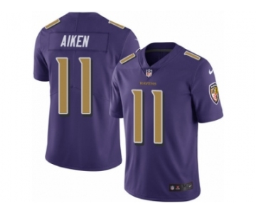 Men's Nike Baltimore Ravens #11 Kamar Aiken Limited Purple Rush NFL Jersey