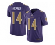 Men's Nike Baltimore Ravens #14 Devin Hester Limited Purple Rush NFL Jersey