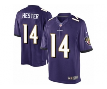 Men's Nike Baltimore Ravens #14 Devin Hester Limited Purple Team Color NFL Jersey