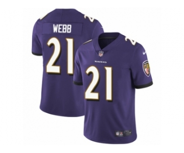 Men's Nike Baltimore Ravens #21 Lardarius Webb Vapor Untouchable Limited Purple Team Color NFL Jersey