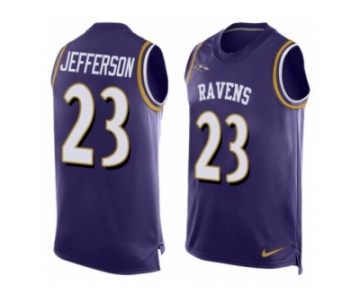 Men's Nike Baltimore Ravens #21 Tony Jefferson Limited Purple Player Name & Number Tank Top NFL Jersey