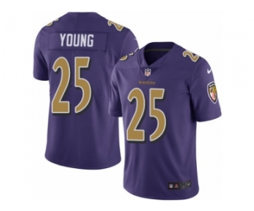 Men's Nike Baltimore Ravens #25 Tavon Young Limited Purple Rush NFL Jersey