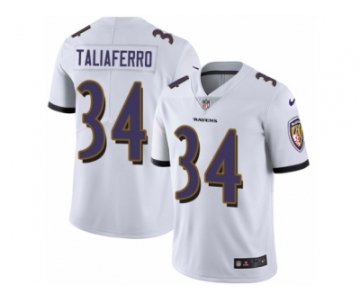 Men's Nike Baltimore Ravens #34 Lorenzo Taliaferro Vapor Untouchable Limited White NFL Jersey