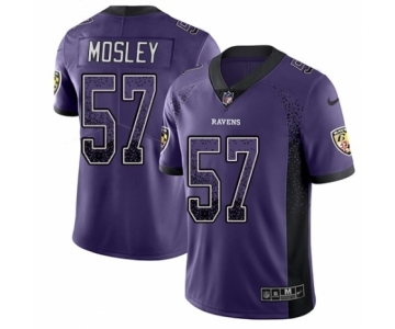 Men's Nike Baltimore Ravens #57 C.J. Mosley Limited Purple Rush Drift Fashion NFL Jersey