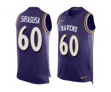 Men's Nike Baltimore Ravens #60 Nico Siragusa Elite Purple Player Name & Number Tank Top NFL Jersey
