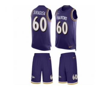 Men's Nike Baltimore Ravens #60 Nico Siragusa Limited Purple Tank Top Suit NFL Jersey