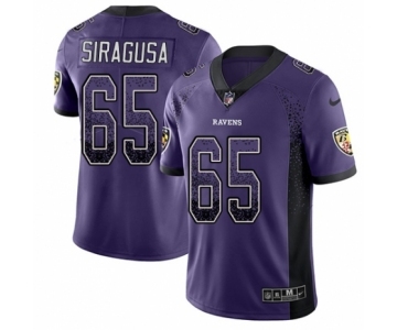 Men's Nike Baltimore Ravens #65 Nico Siragusa Limited Purple Rush Drift Fashion NFL Jersey