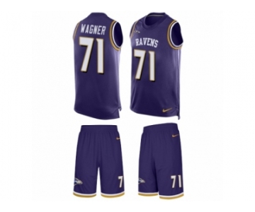 Men's Nike Baltimore Ravens #71 Ricky Wagner Limited Purple Tank Top Suit NFL Jersey