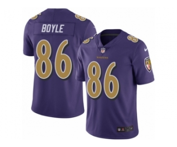 Men's Nike Baltimore Ravens #86 Nick Boyle Limited Purple Rush NFL Jersey