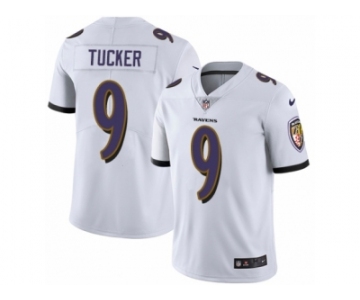 Men's Nike Baltimore Ravens #9 Justin Tucker Vapor Untouchable Limited White NFL Jersey
