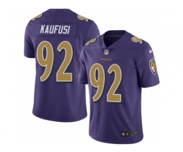 Men's Nike Baltimore Ravens #92 Bronson Kaufusi Limited Purple Rush NFL Jersey