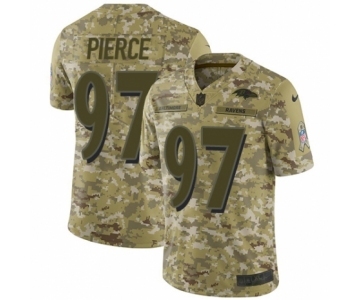Men's Nike Baltimore Ravens #97 Michael Pierce Limited Camo 2018 Salute to Service NFL Jersey