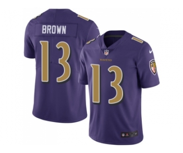Nike Baltimore Ravens #13 John Brown Purple Men Stitched NFL Limited Rush Jersey