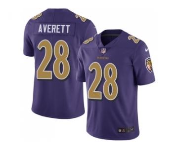 Nike Baltimore Ravens #28 Anthony Averett Purple Men Stitched NFL Limited Rush Jersey