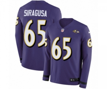 Nike Baltimore Ravens #65 Nico Siragusa Limited Purple Therma Long Sleeve NFL Jersey
