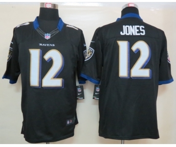 nike nfl jerseys baltimore ravens #12 jones black[nike limited]