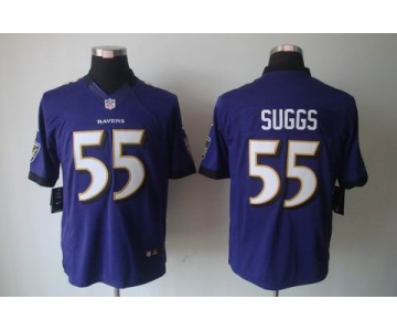 nike nfl jerseys baltimore ravens #55 suggs purple[nike limited]
