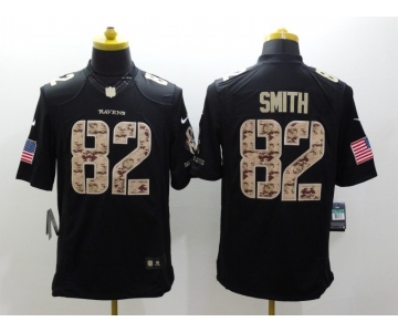 nike nfl jerseys baltimore ravens #82 smith black[salute to service limited]