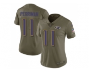 Women Nike Baltimore Ravens #11 Breshad Perriman Olive Stitched NFL Limited 2017 Salute to Service Jersey