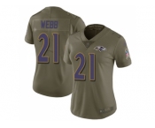 Women Nike Baltimore Ravens #21 Lardarius Webb Olive Stitched NFL Limited 2017 Salute to Service Jersey