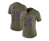 Women Nike Baltimore Ravens #28 Terrance West Olive Stitched NFL Limited 2017 Salute to Service Jersey