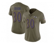 Women Nike Baltimore Ravens #30 Kenneth Dixon Limited Olive 2017 Salute to Service NFL Jersey