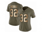 Women Nike Baltimore Ravens #32 Eric Weddle Limited Olive Gold Salute to Service NFL Jersey