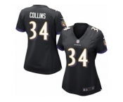 Women Nike Baltimore Ravens #34 Alex Collins Game Black Alternate NFL Jersey