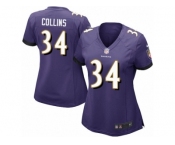 Women Nike Baltimore Ravens #34 Alex Collins Game Purple Team Color NFL Jersey