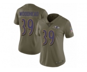 Women Nike Baltimore Ravens #39 Danny Woodhead Limited Olive 2017 Salute to Service NFL Jersey