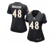 Women Nike Baltimore Ravens #48 Patrick Onwuasor Game Black Alternate NFL Jersey