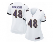 Women Nike Baltimore Ravens #48 Patrick Onwuasor Game White NFL Jersey
