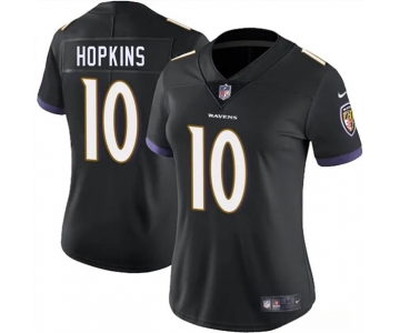 Women's Baltimore Ravens #10 DeAndre Hopkins Black 2025 Vapor Football Jersey