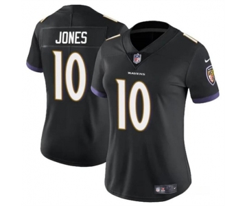 Women's Baltimore Ravens #10 Emory Jones Black Vapor Football Jersey
