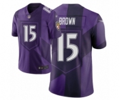 Women's Baltimore Ravens #15 Marquise Brown Limited Purple City Edition Football Jersey