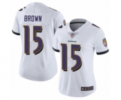 Women's Baltimore Ravens #15 Marquise Brown White Vapor Untouchable Limited Player Football Jersey