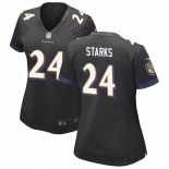 Womens Baltimore Ravens #24 Malaki Starks Nike Black Alternate Limited Jersey