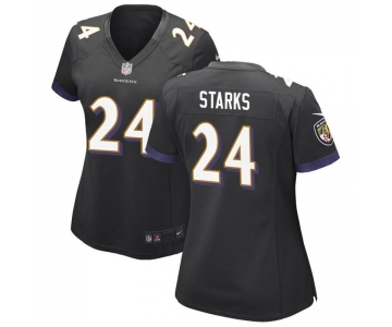 Womens Baltimore Ravens #24 Malaki Starks Nike Black Alternate Limited Jersey