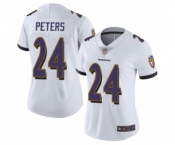Women's Baltimore Ravens #24 Marcus Peters White Vapor Untouchable Limited Player Football Jersey