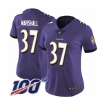 Women's Baltimore Ravens #37 Iman Marshall Purple Team Color Vapor Untouchable Limited Player 100th Season Football Jersey