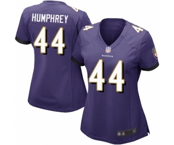 Women's Baltimore Ravens #44 Marlon Humphrey Game Purple Team Color Football Jersey