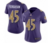 Women's Baltimore Ravens #45 Jaylon Ferguson Limited Purple Rush Vapor Untouchable Football Jersey