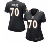 Women's Baltimore Ravens #70 Ben Powers Game Black Alternate Football Jersey